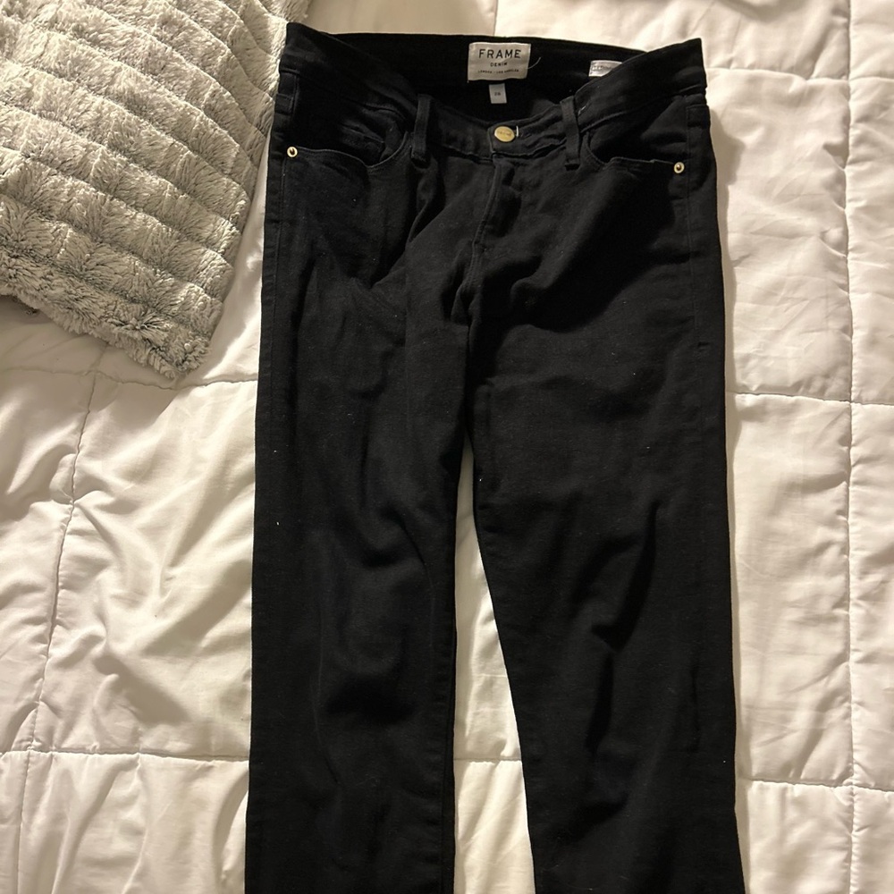 Frame cropped black  denim